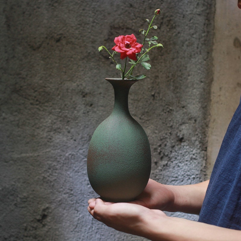 Gohobi Handmade Ceramic Emerald Large Vase