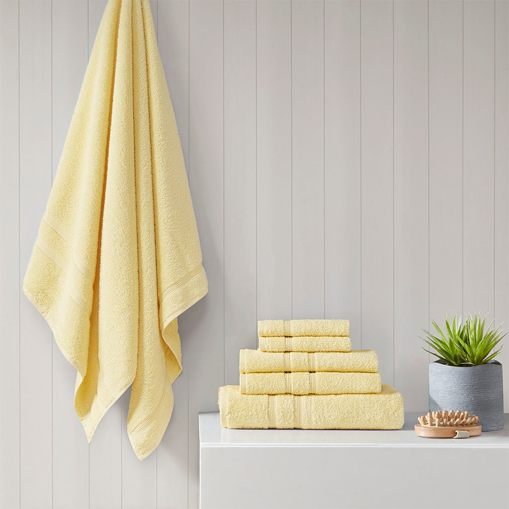 Turkish Cotton 500gsm 6-Piece Bathroom Towel Set, Yellow