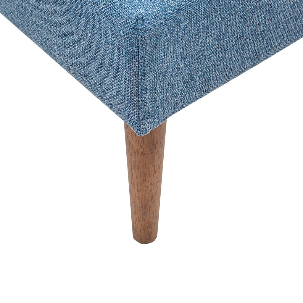 Square Upholstered Ottoman, Blue