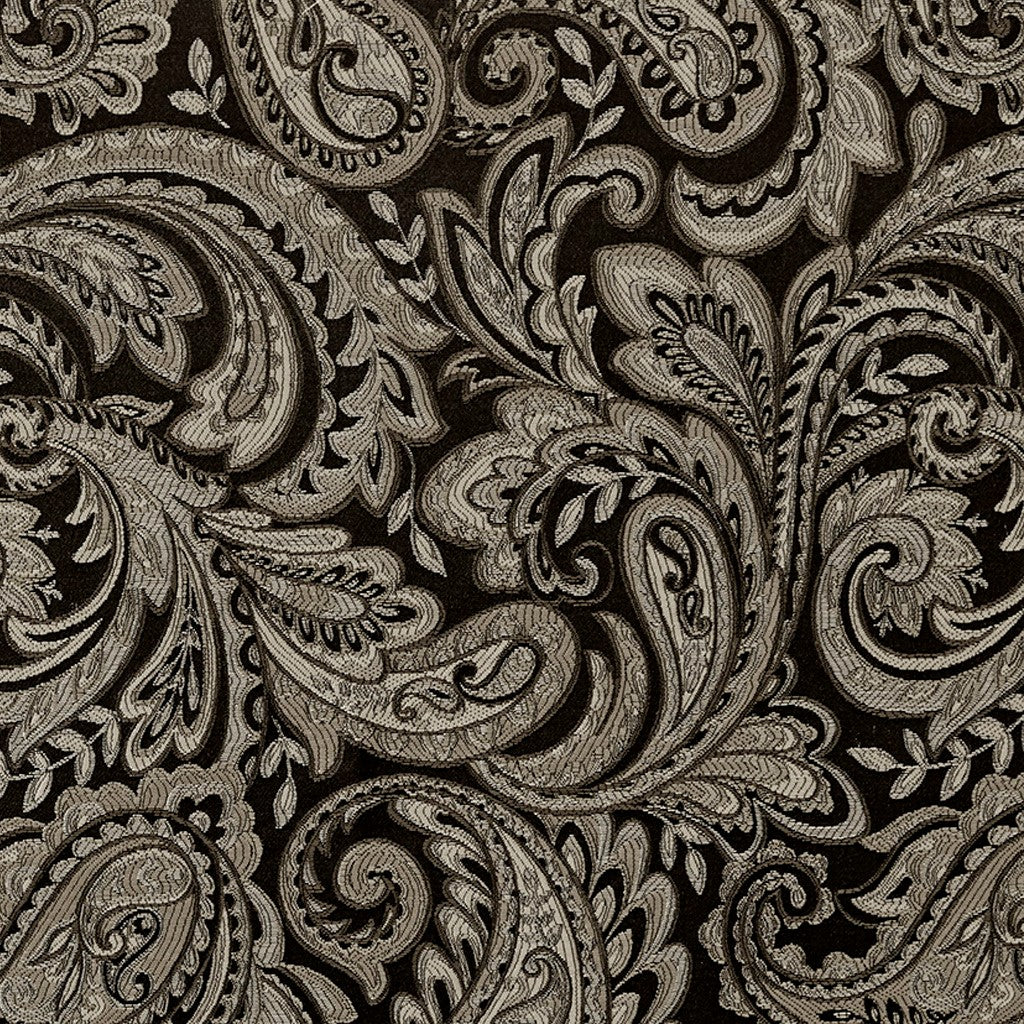 Paisley Jacquard Window Panel Pair (2), Black