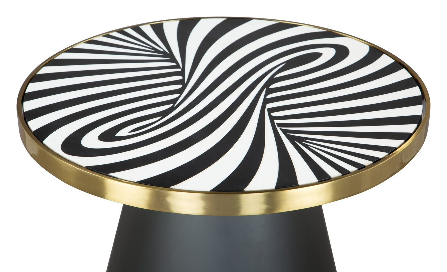 Fission Side Table White, Gold & Black