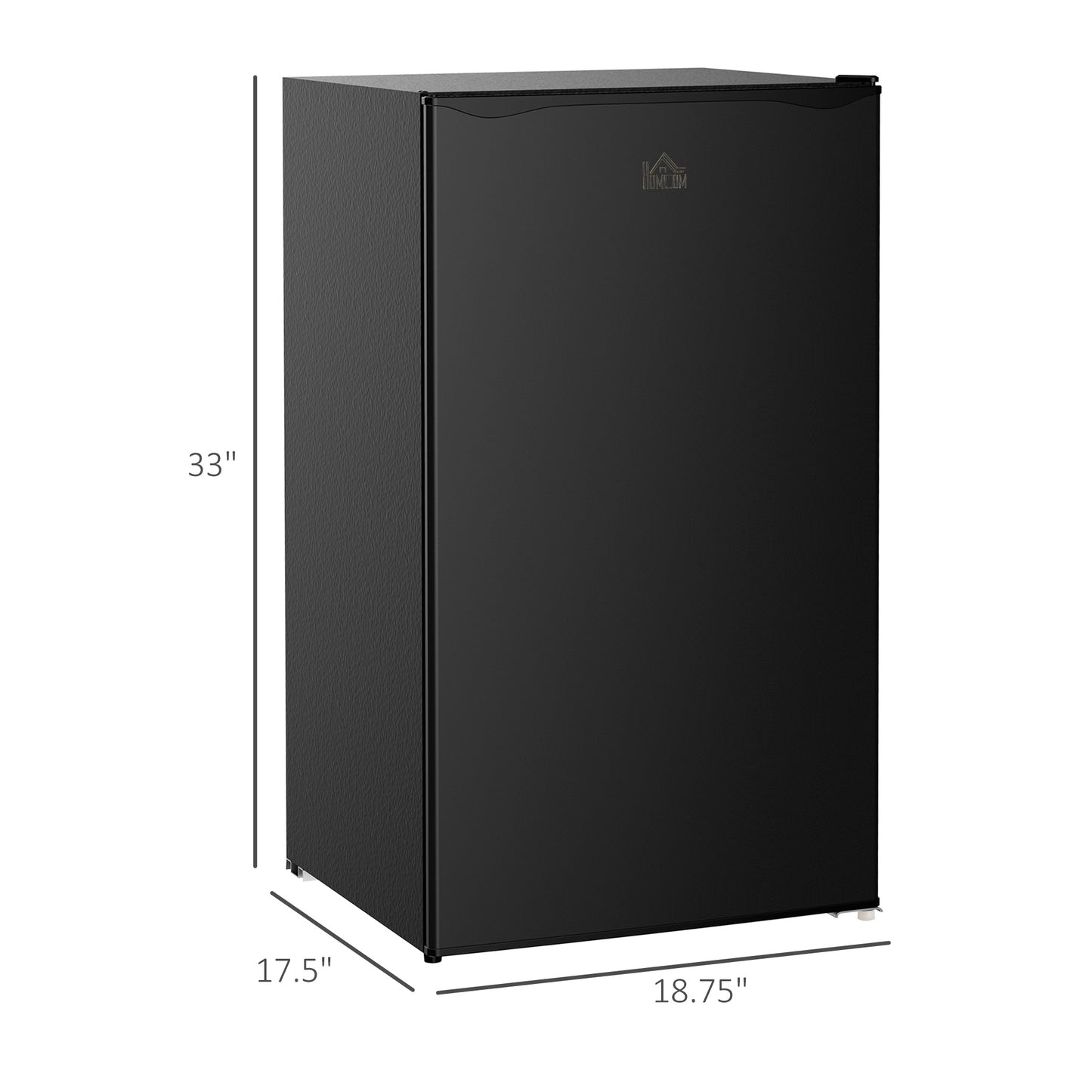 Mini Fridge with Freezer, 3.2 Cu.Ft Compact Refrigerator with Adjustable Shelf, Mechanical Thermostat and Reversible Door for Bedroom, Dorm, Black