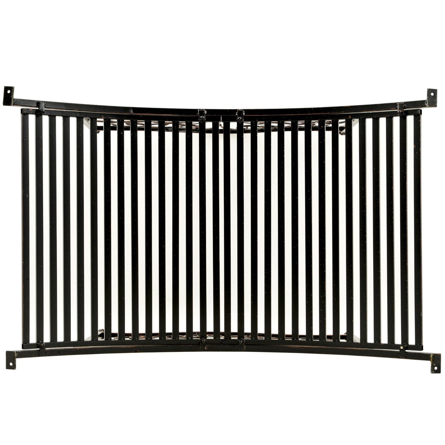 4FT Metal Garden Bridge Decorative Arc Bridge with Guardrails Black Bronze