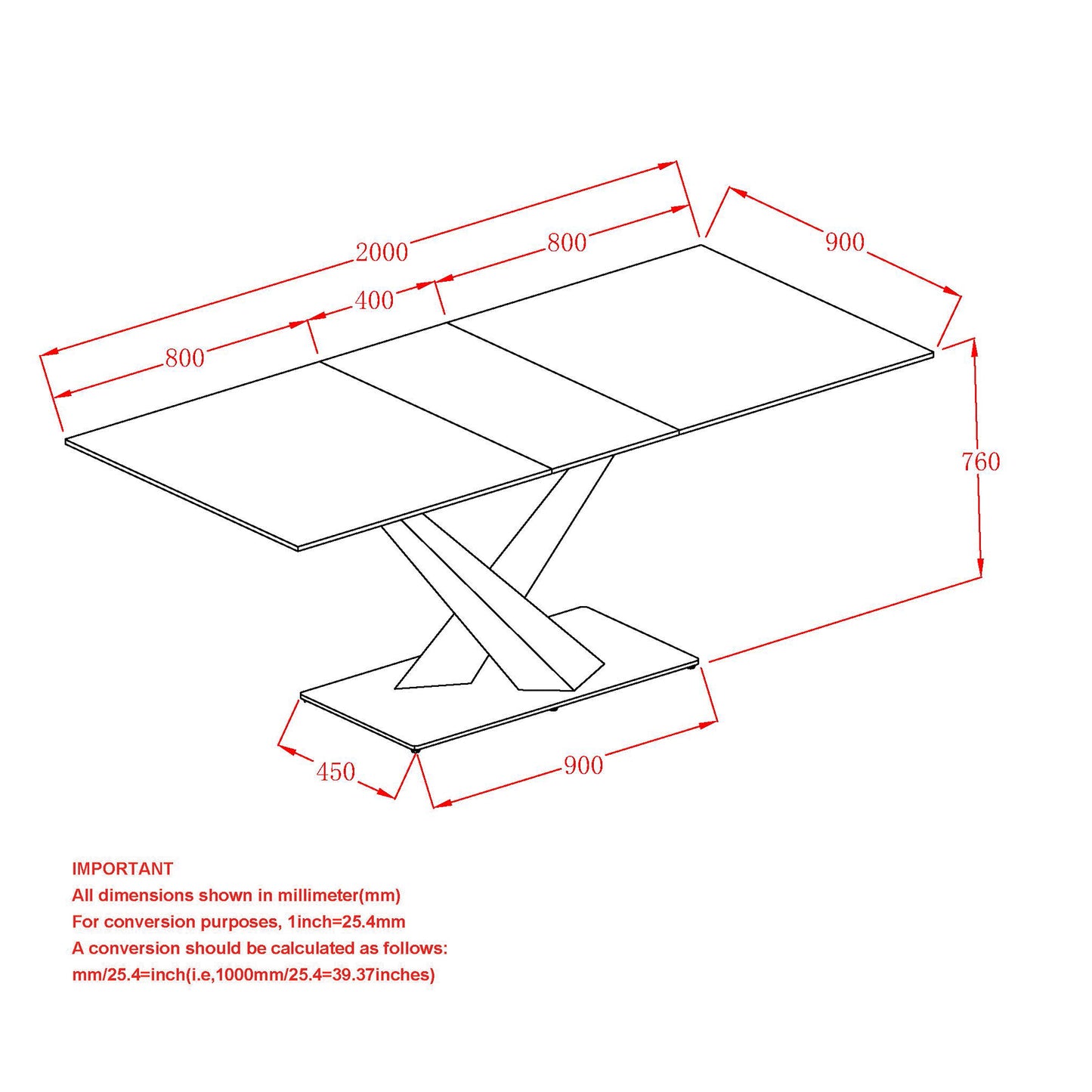 Julius Dining Table w/Extension in Black