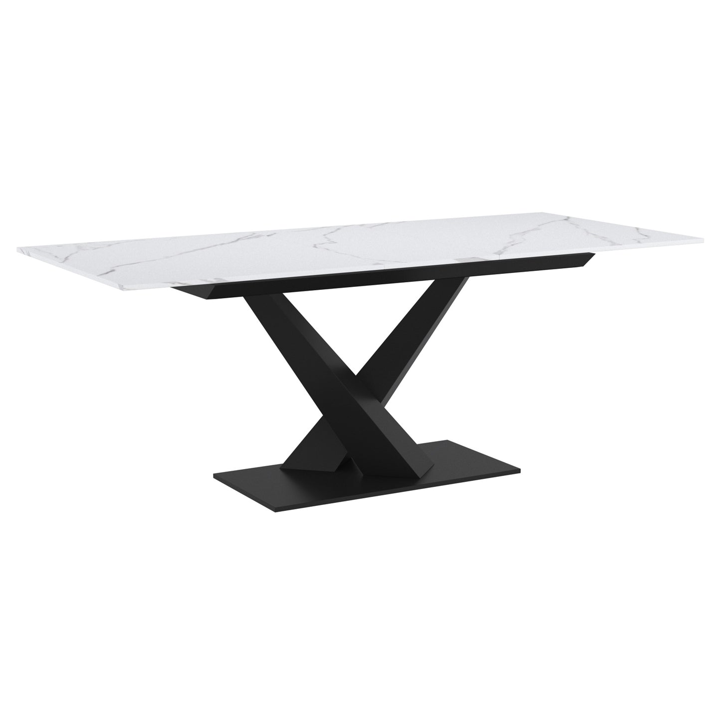 Dining Table w/Extension in White and Black