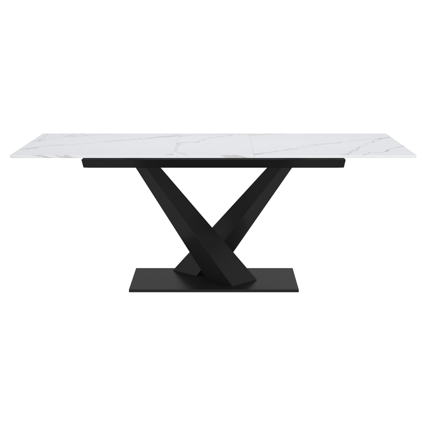 Dining Table w/Extension in White and Black