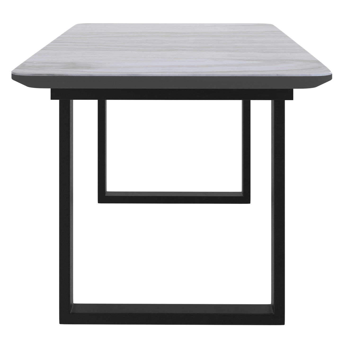 Gavin Dining Table w/Extension in Black and Faux Marble