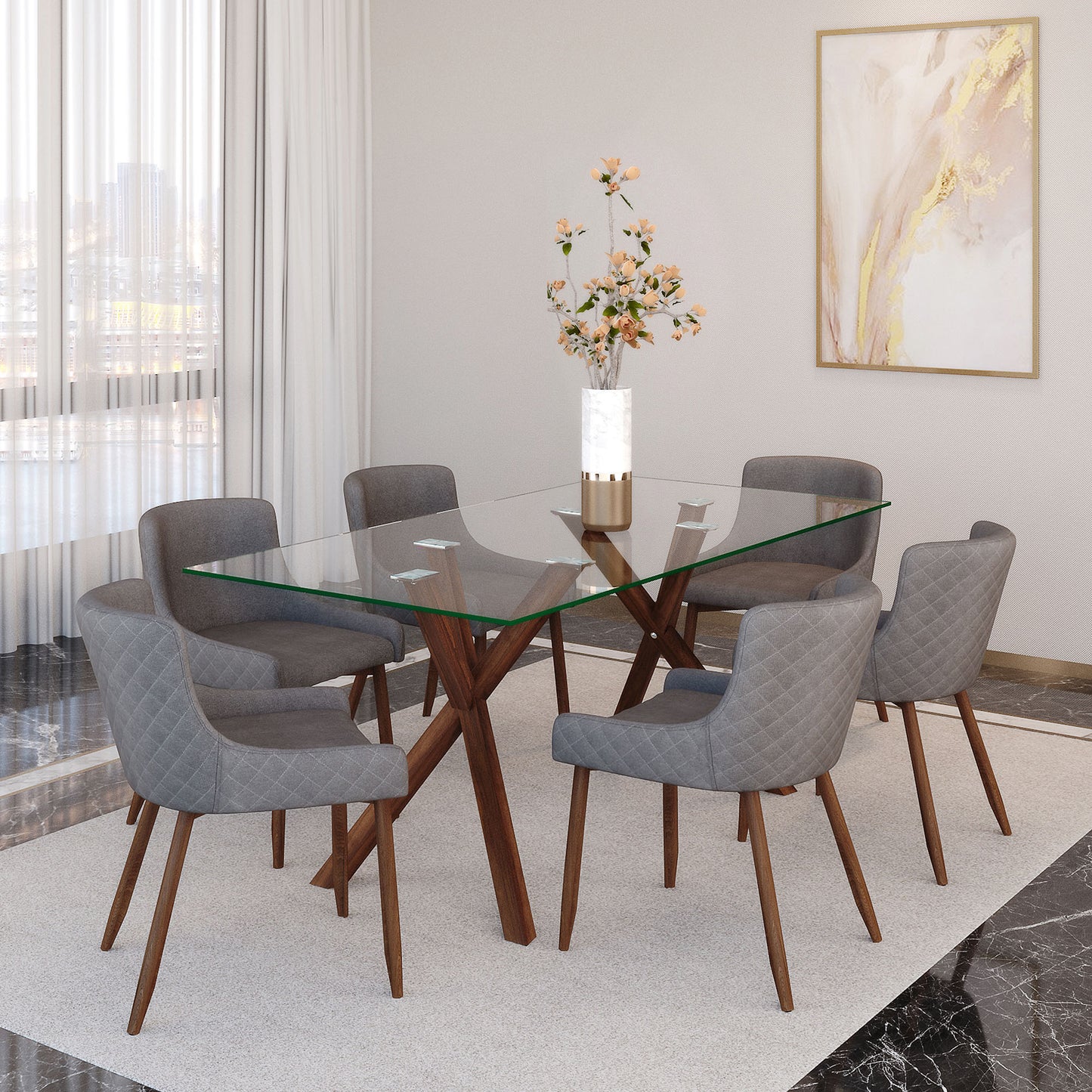 Stark Rectangular Dining Table in Walnut