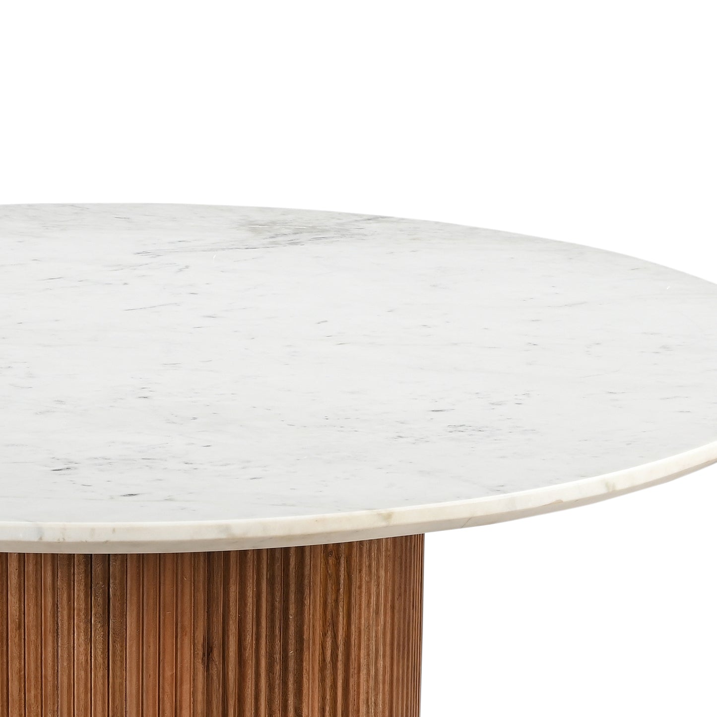 Jilsa Round Dining Table in Walnut & White