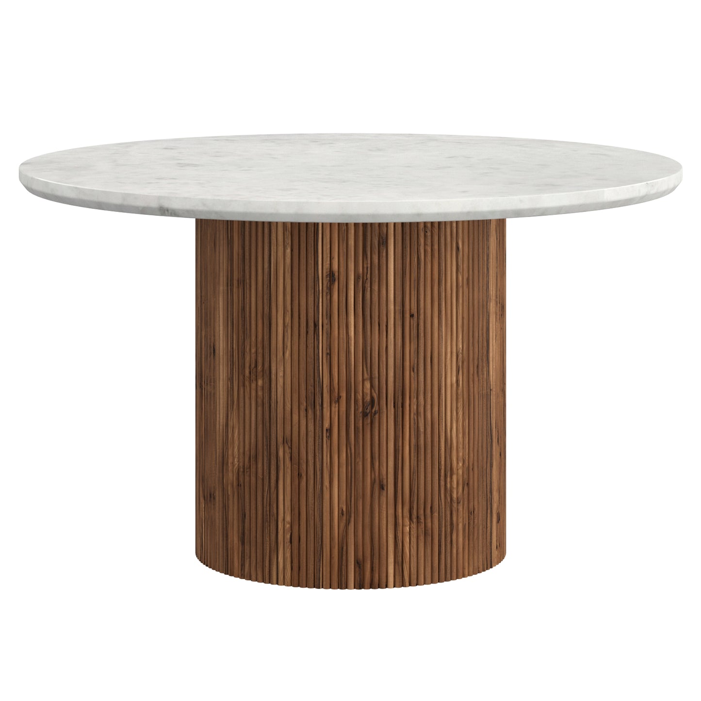 Jilsa Round Dining Table in Walnut & White