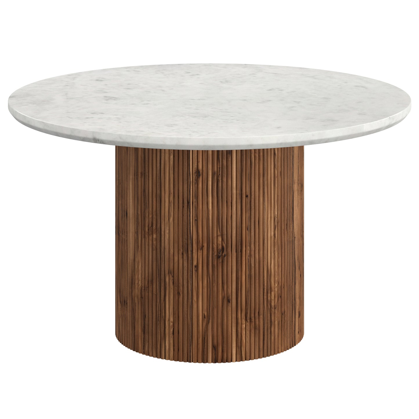 Jilsa Round Dining Table in Walnut & White