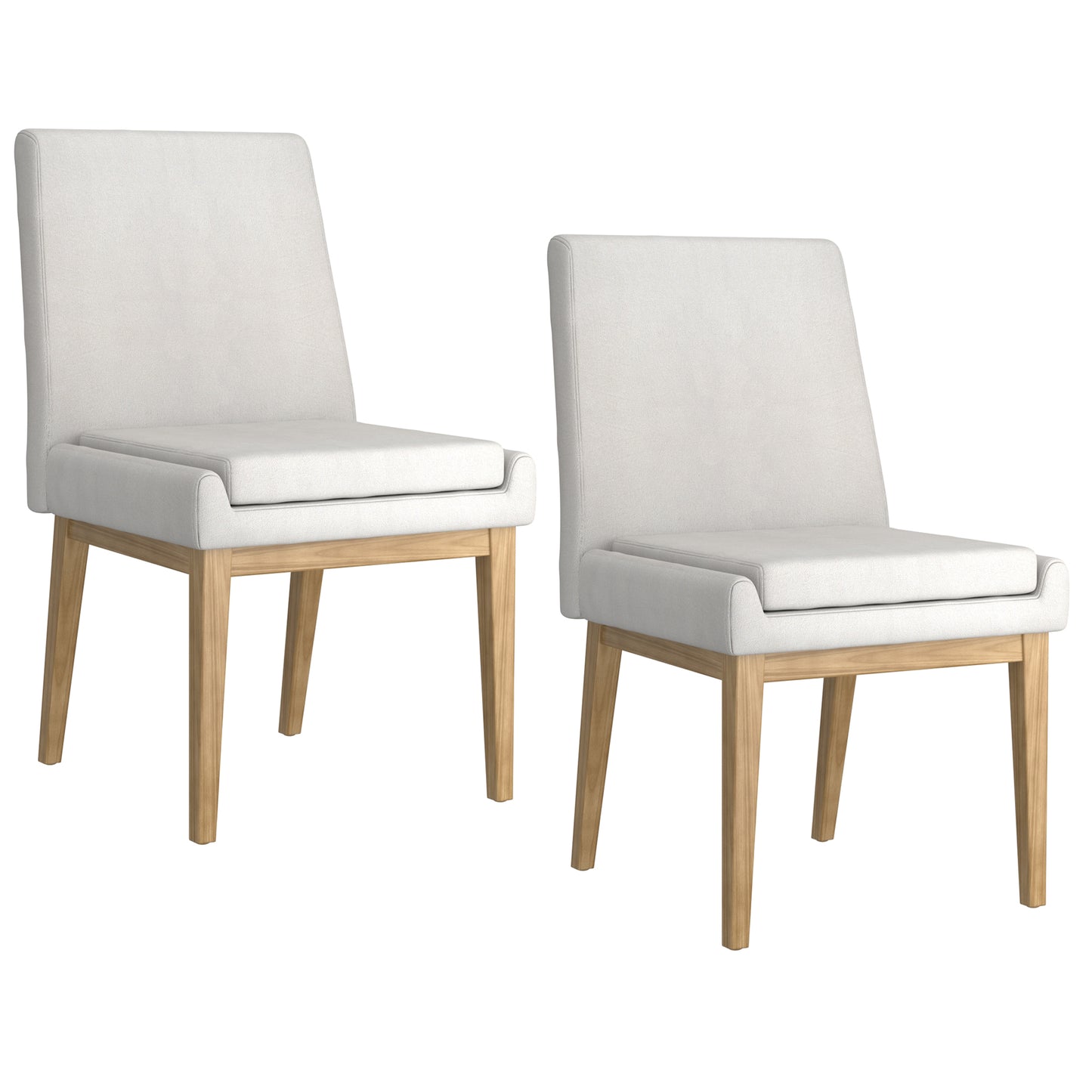 Cortez Dining Chair, Set of 2, in Beige Fabric and Natural