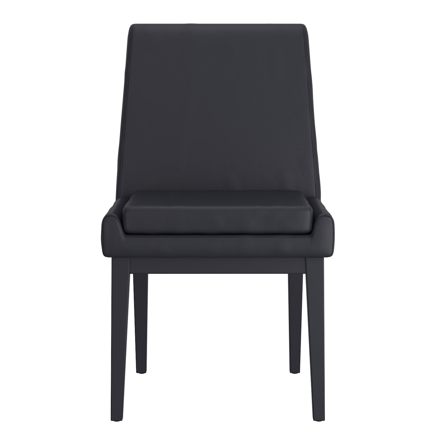 Cortez Dining Chair, Set of 2, in Black Faux Leather and Black