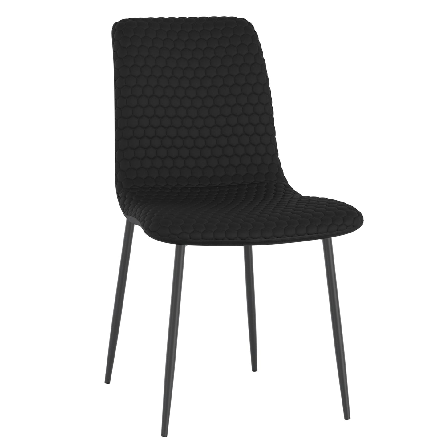 Brixx Dining Chair, Set of 2, in Black Faux Leather and Black