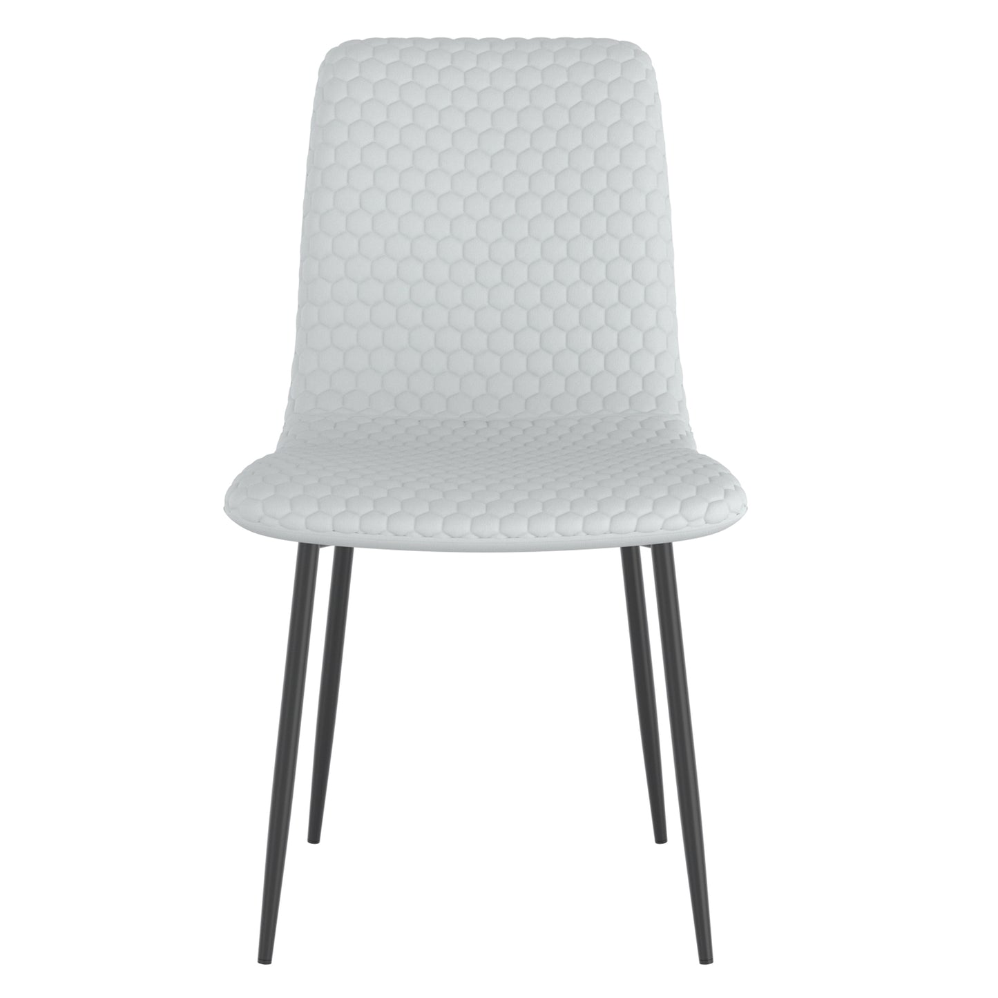 Brixx Dining Chair, Set of 2, in Light Grey Faux Leather and Black