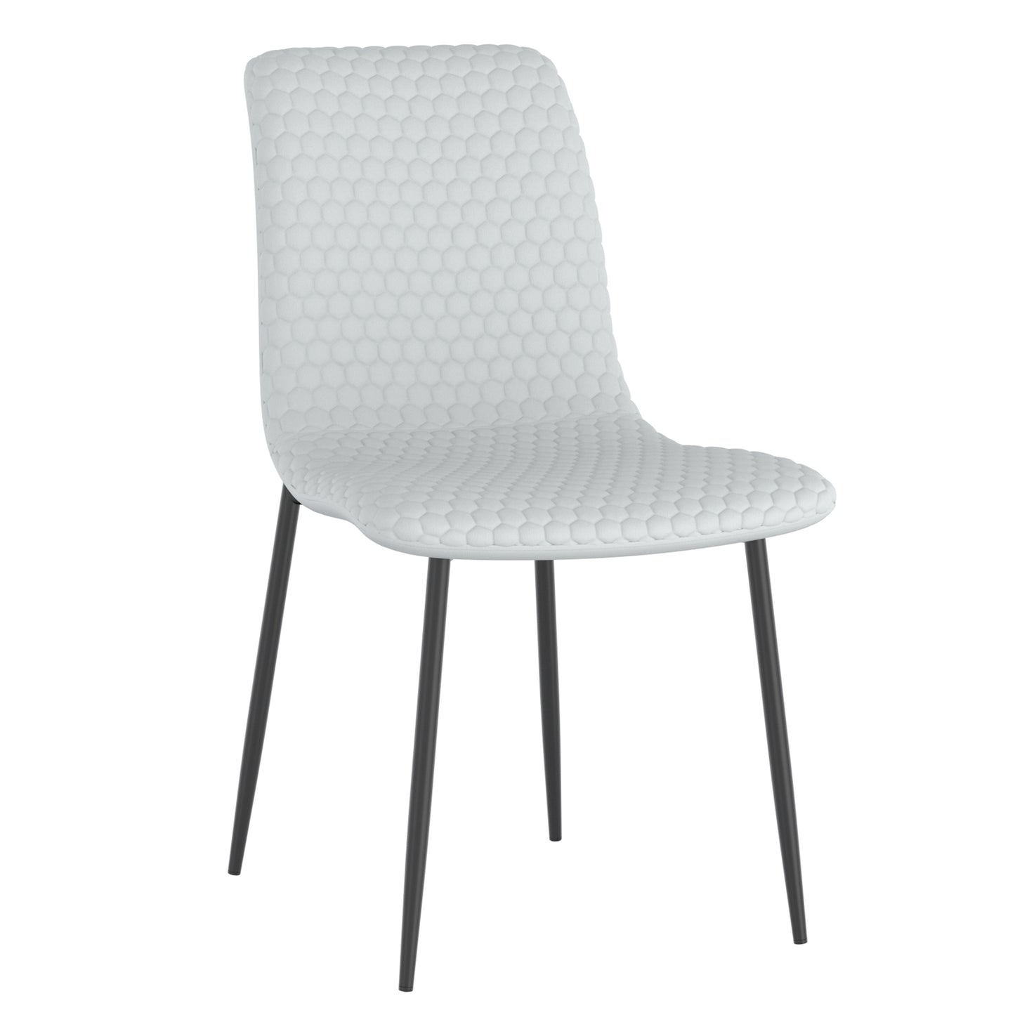 Brixx Dining Chair, Set of 2, in Light Grey Faux Leather and Black