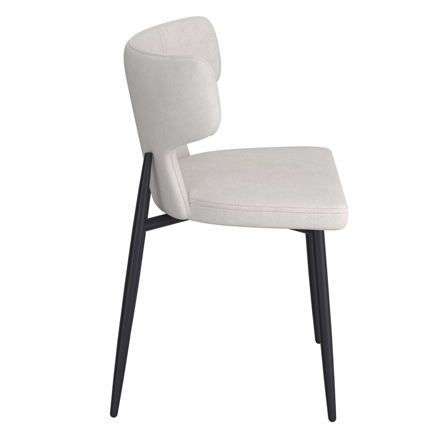 Olis Dining Chair, Set of 2, in Beige Fabric and Black