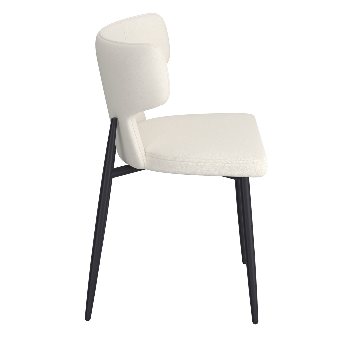 Olis Dining Chair, Set of 2, in Beige Faux Leather and Black