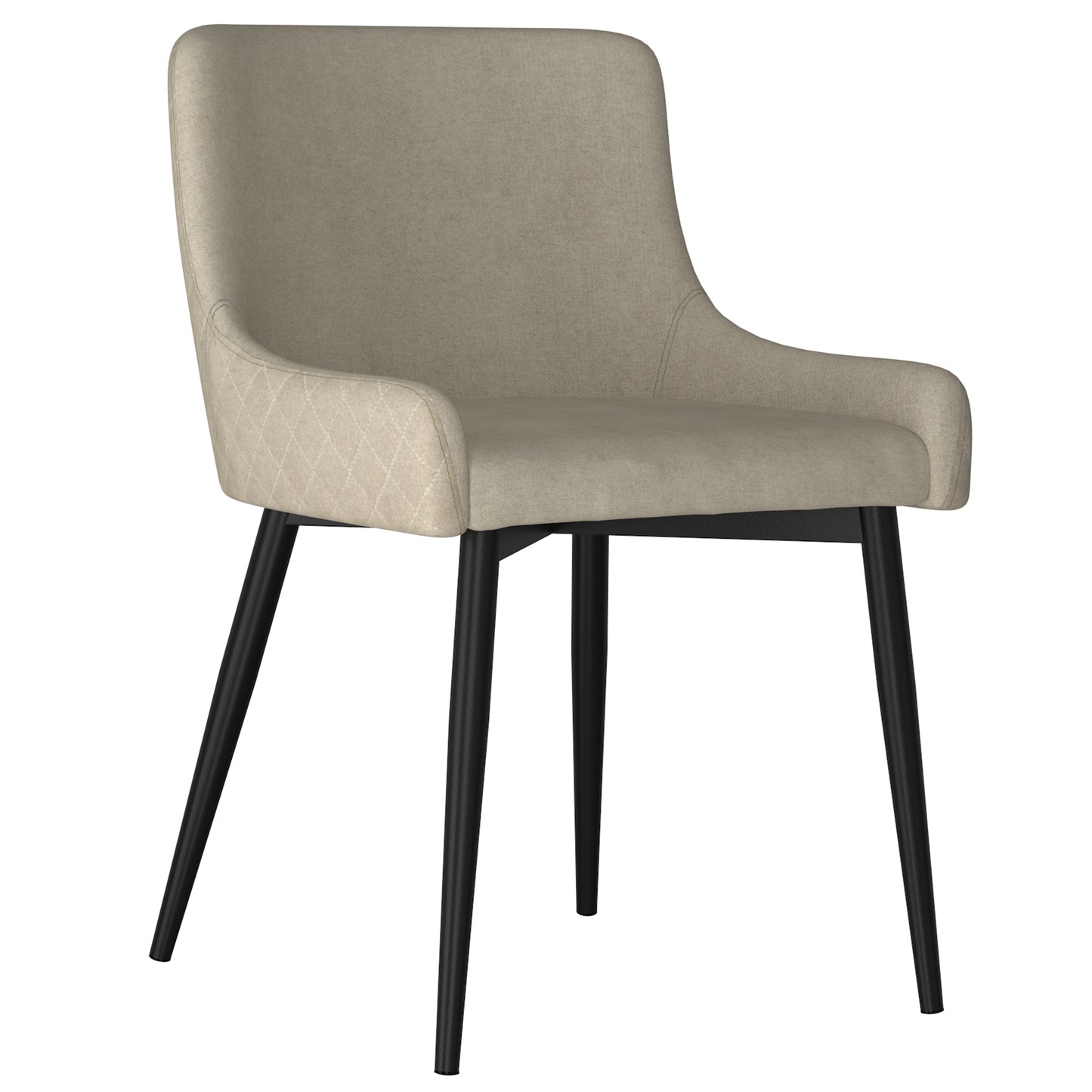 Bianca Side Chair, Set of 2 in Beige and Black Leg