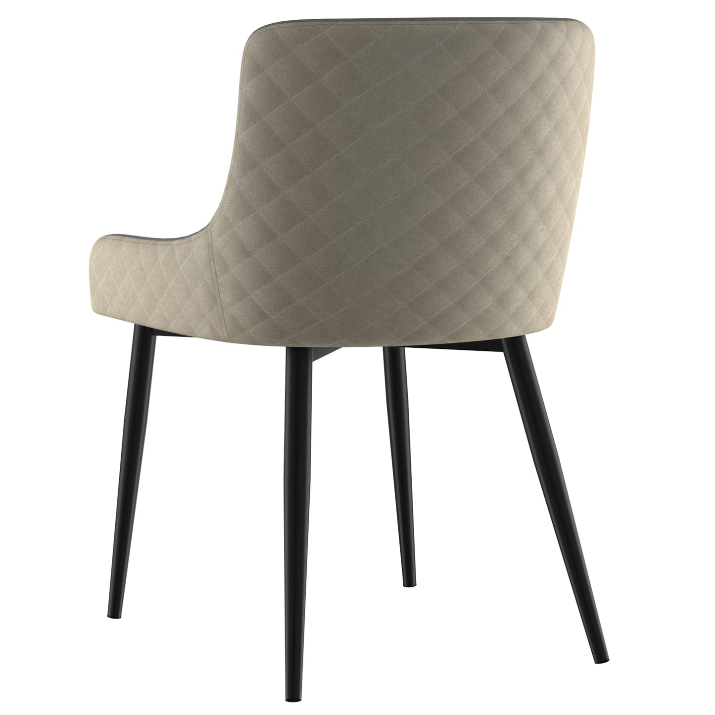 Bianca Side Chair, Set of 2 in Beige and Black Leg