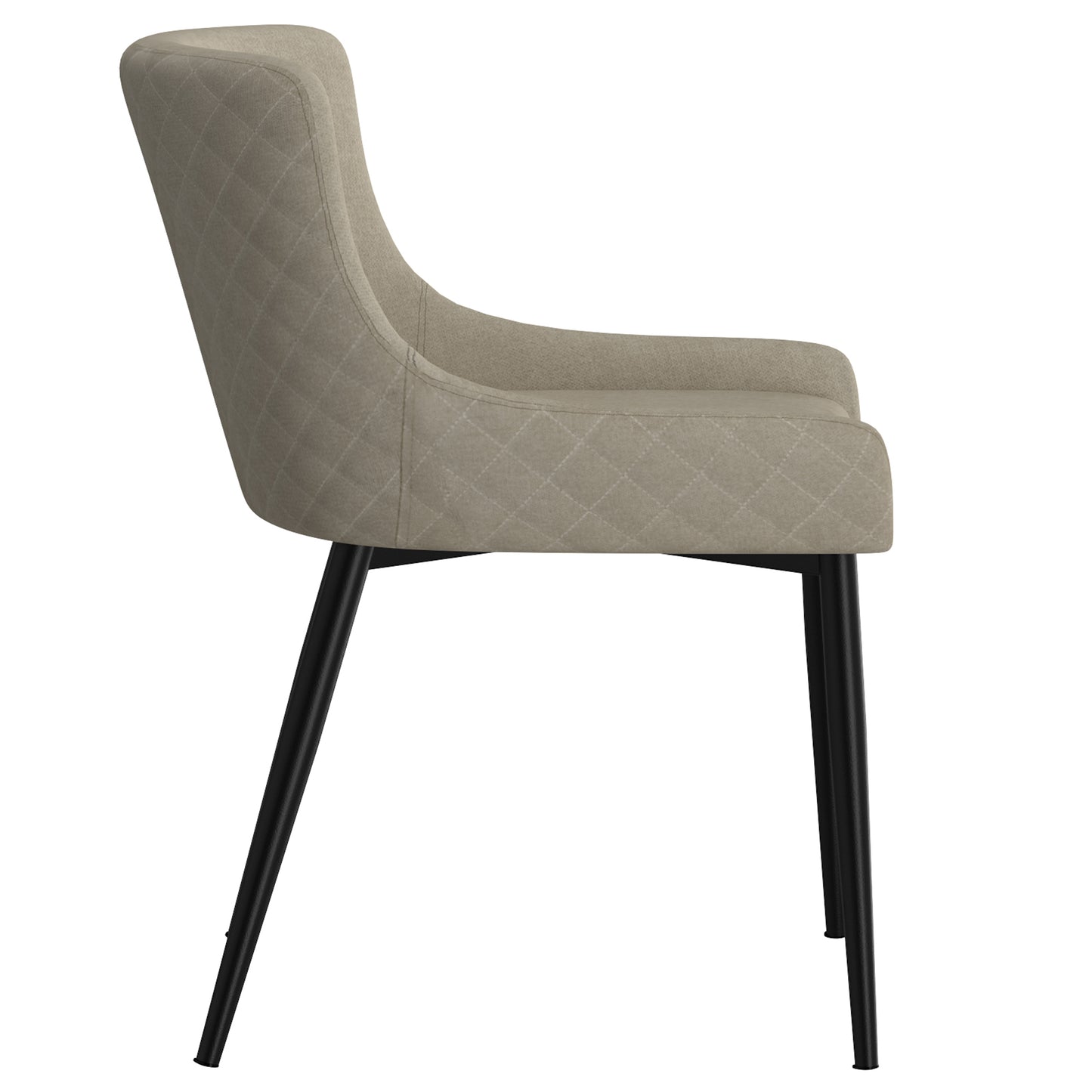 Bianca Side Chair, Set of 2 in Beige and Black Leg