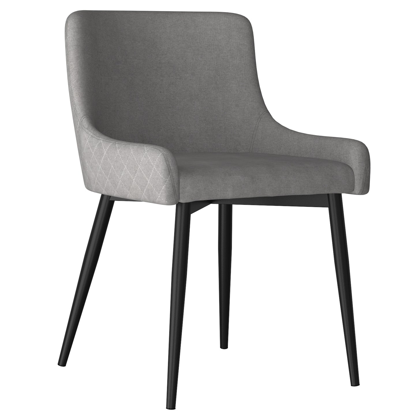 Bianca Side Chair, Set of 2 in Grey and Black Leg