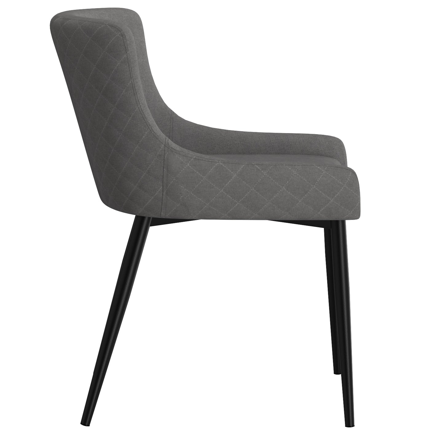 Bianca Side Chair, Set of 2 in Grey and Black Leg