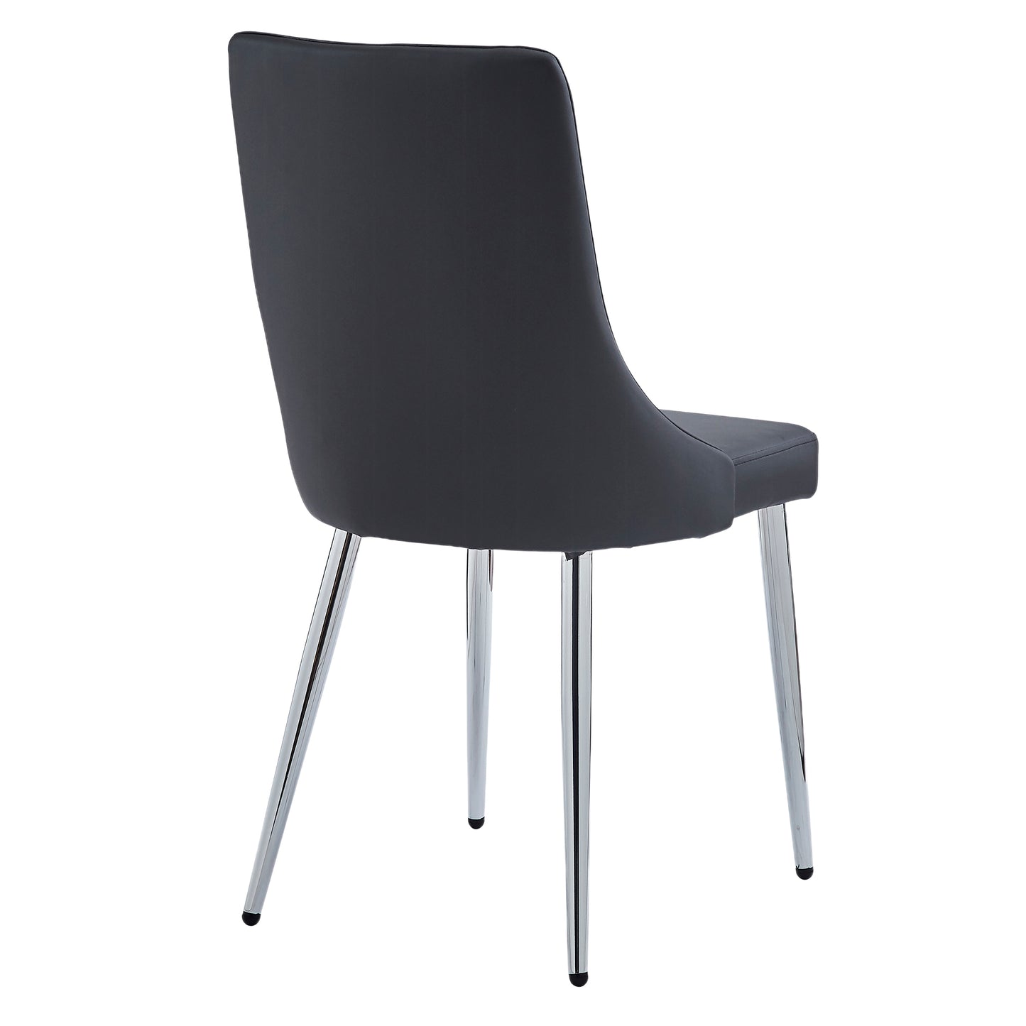 Devo Dining Chair, set of 2, in Black and Chrome