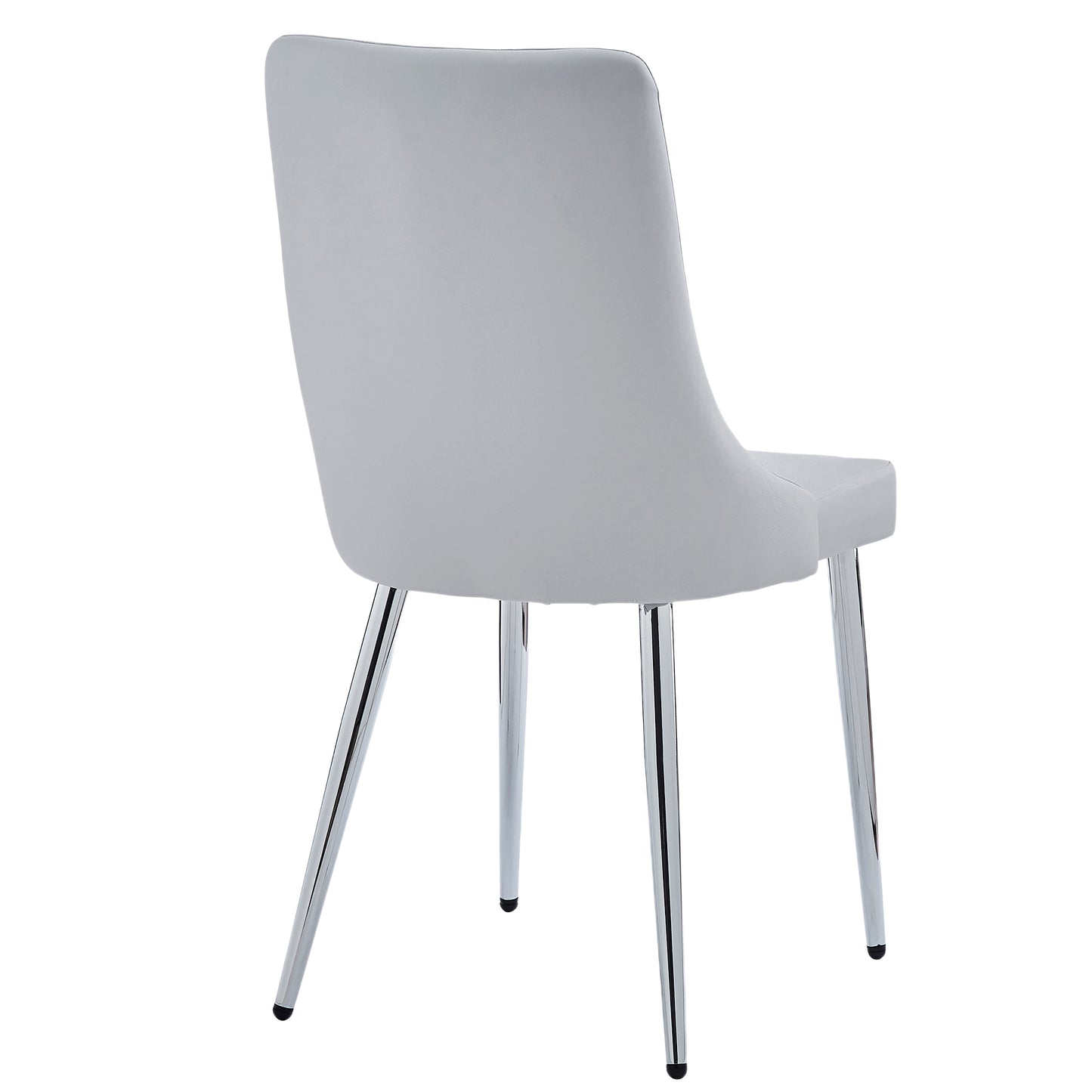 Devo Dining Chair, set of 2, in Light Grey and Chrome