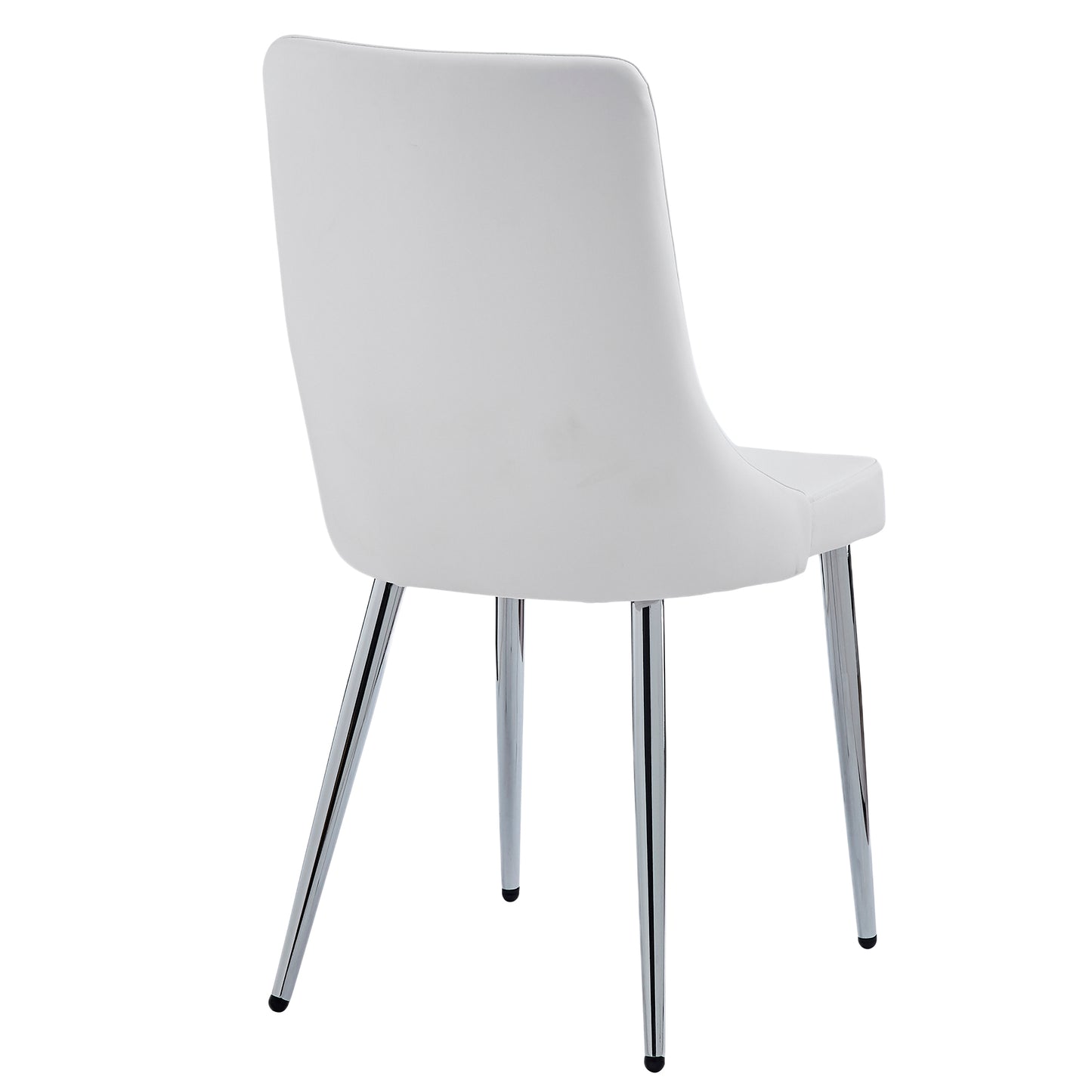 Devo Dining Chair, set of 2, in White and Chrome