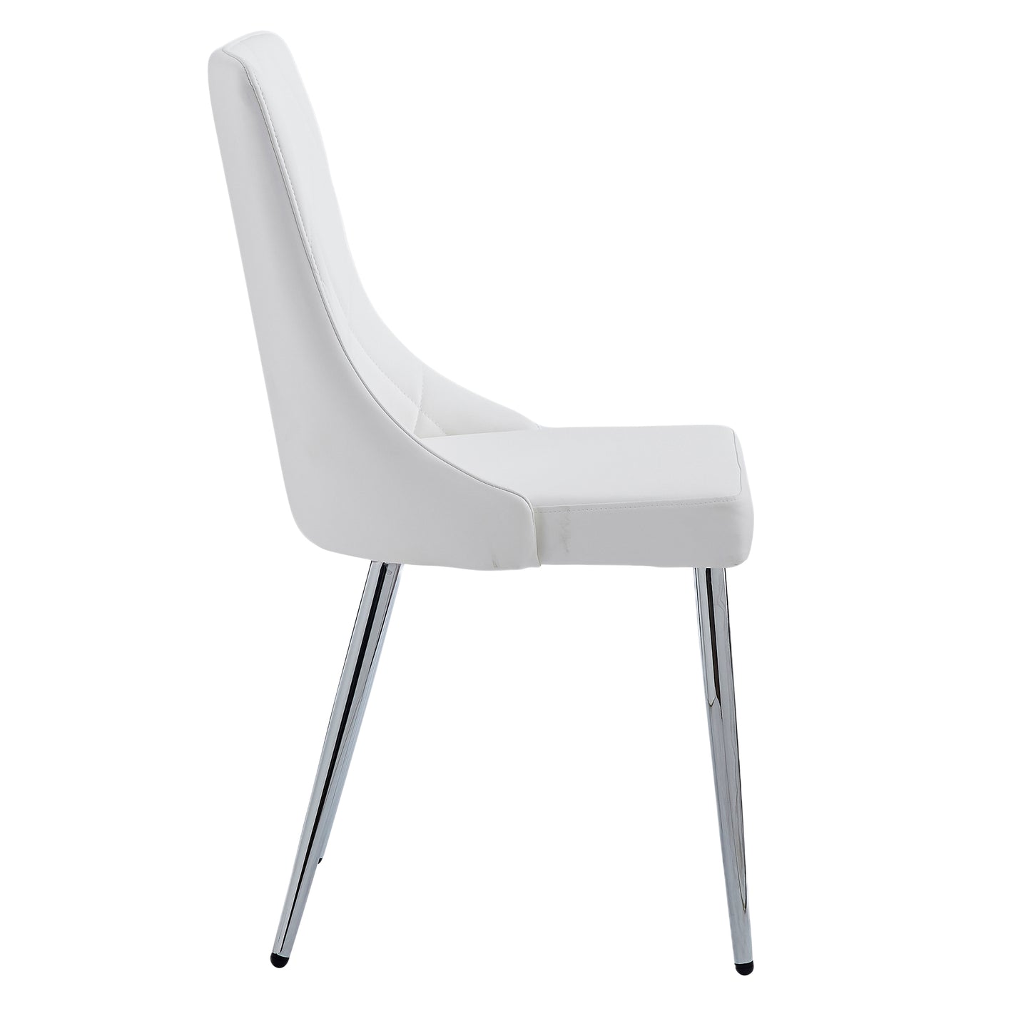 Devo Dining Chair, set of 2, in White and Chrome