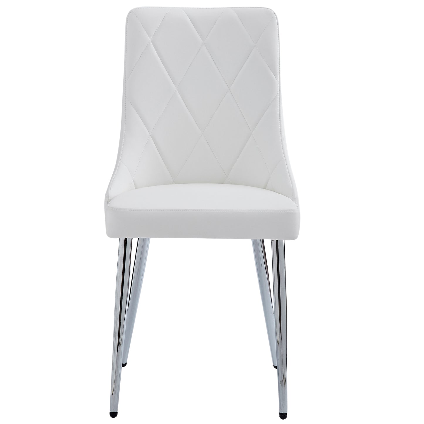 Devo Dining Chair, set of 2, in White and Chrome