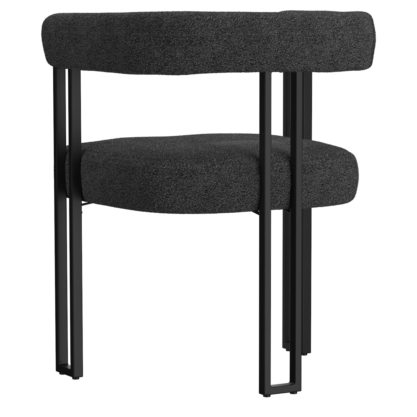 Scarlet Dining Chair, Set of 2 in Charcoal Boucle and Black