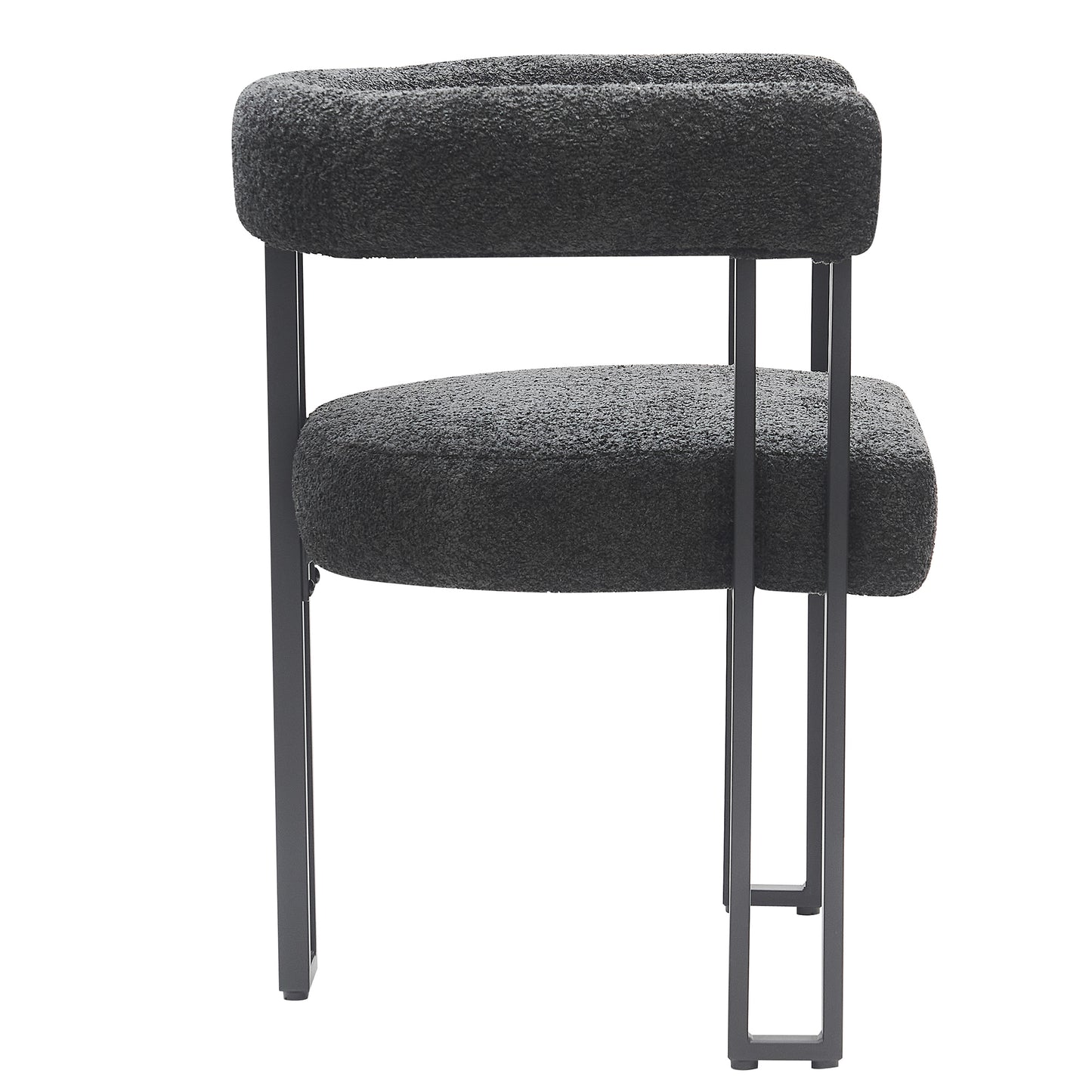 Scarlet Dining Chair, Set of 2 in Charcoal Boucle and Black