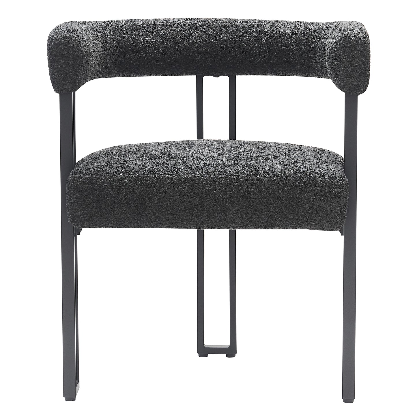 Scarlet Dining Chair, Set of 2 in Charcoal Boucle and Black