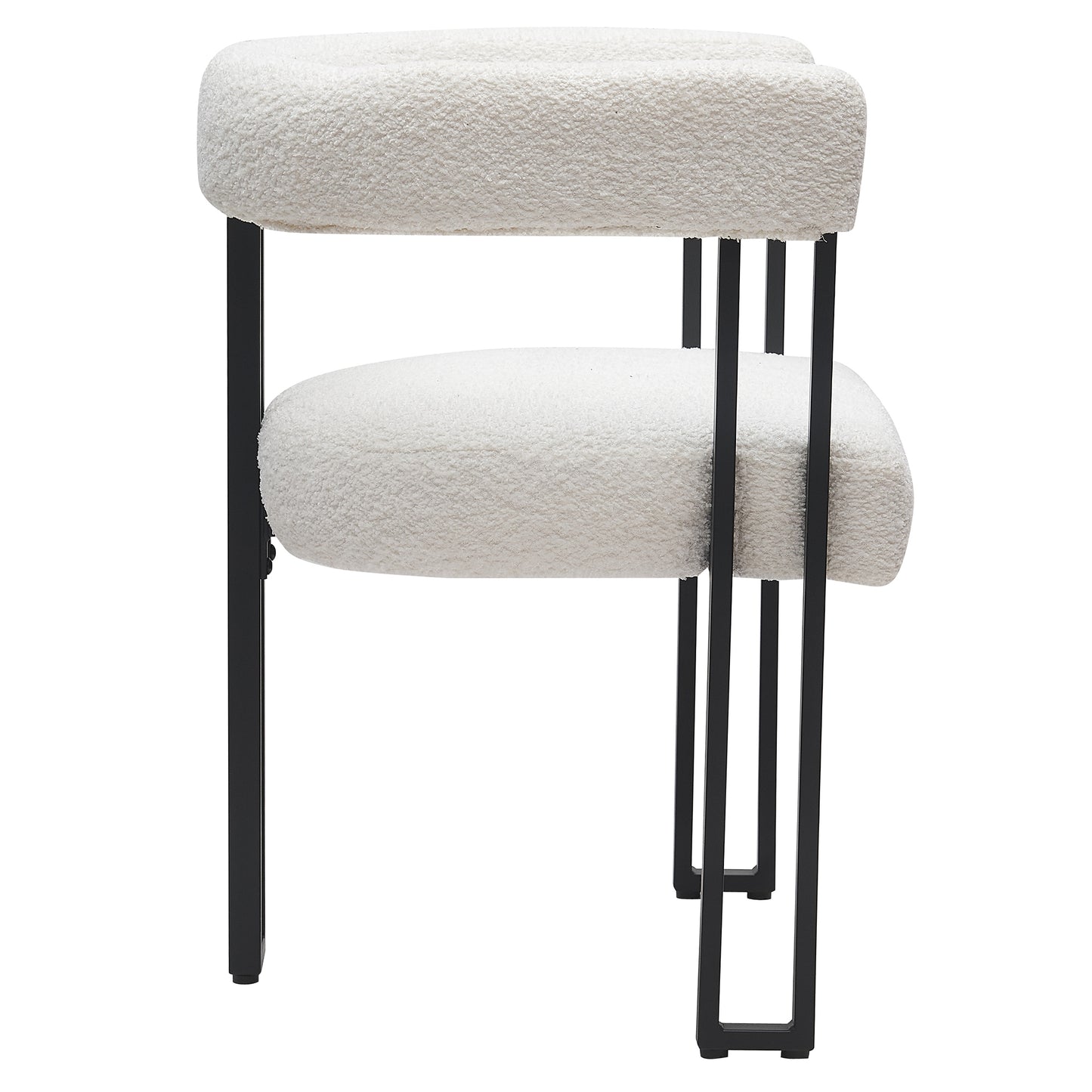 Scarlet Dining Chair, Set of 2 in Ivory Boucle and Black