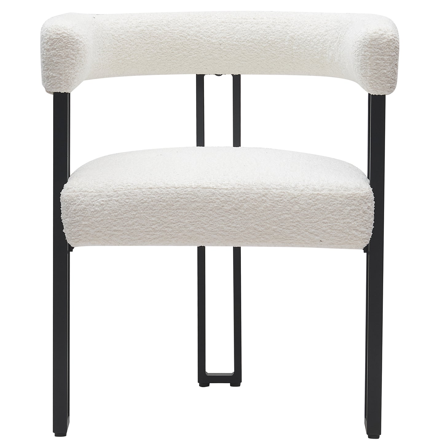 Scarlet Dining Chair, Set of 2 in Ivory Boucle and Black