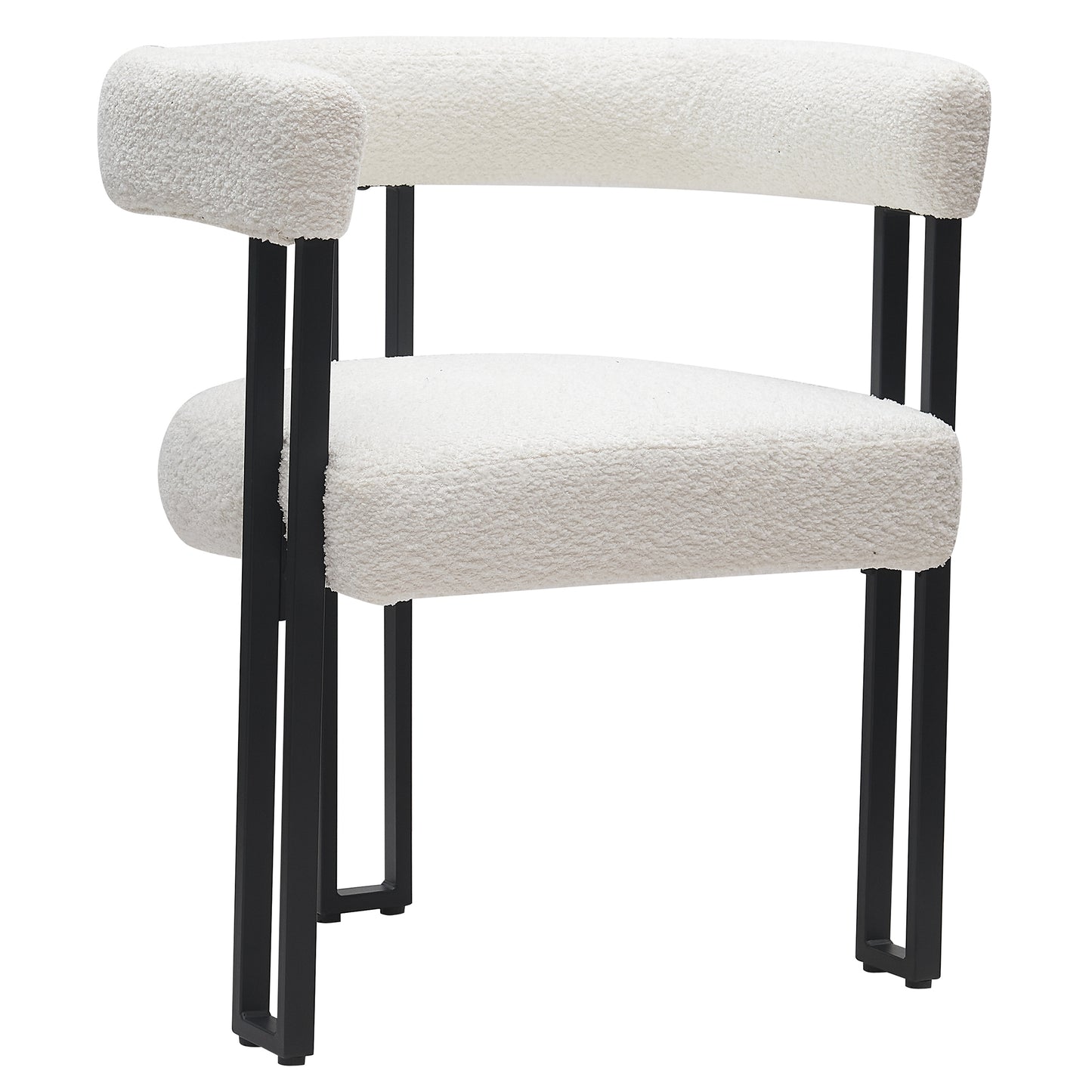 Scarlet Dining Chair, Set of 2 in Ivory Boucle and Black