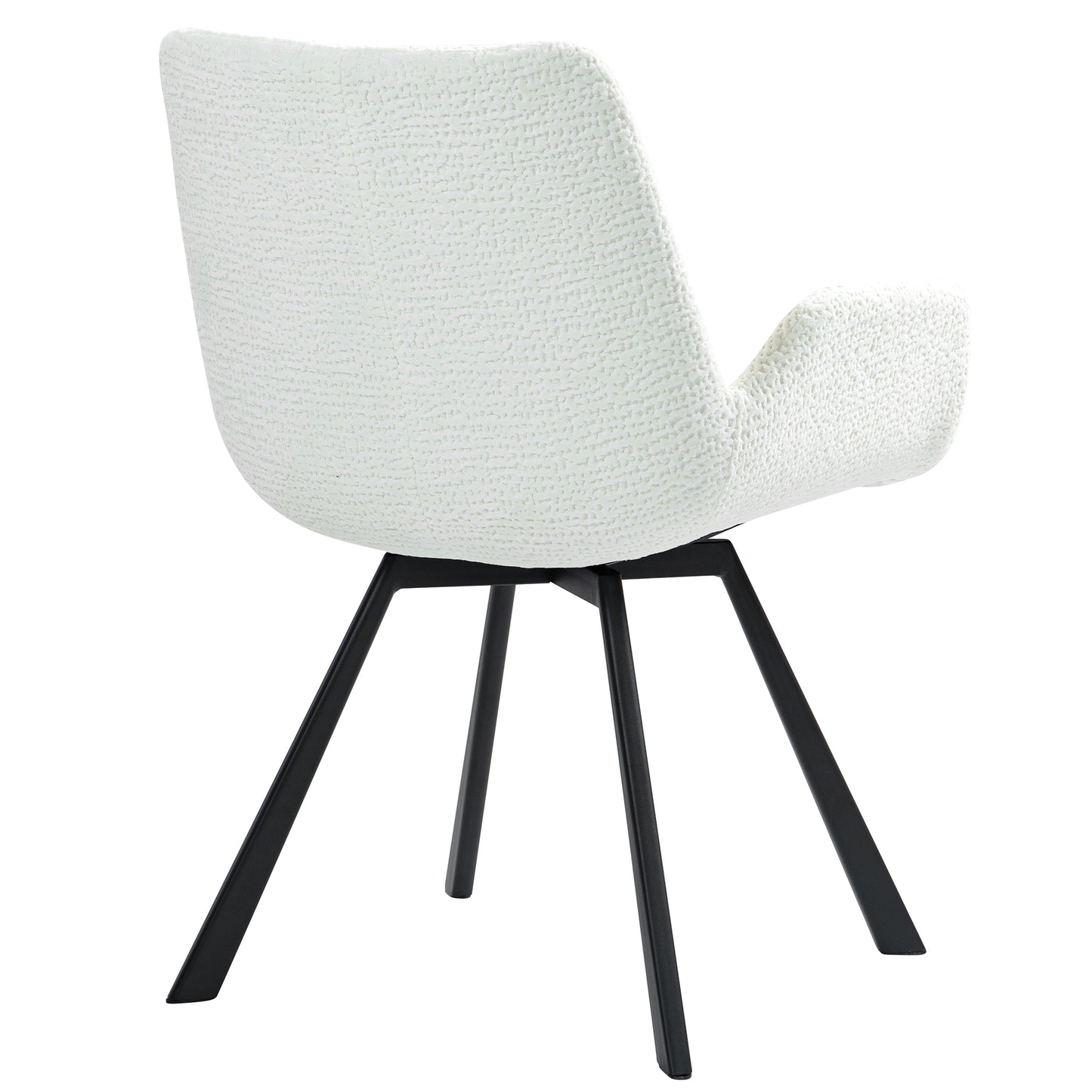 Swivel Dining Chair, Set of 2 in Ivory and Black