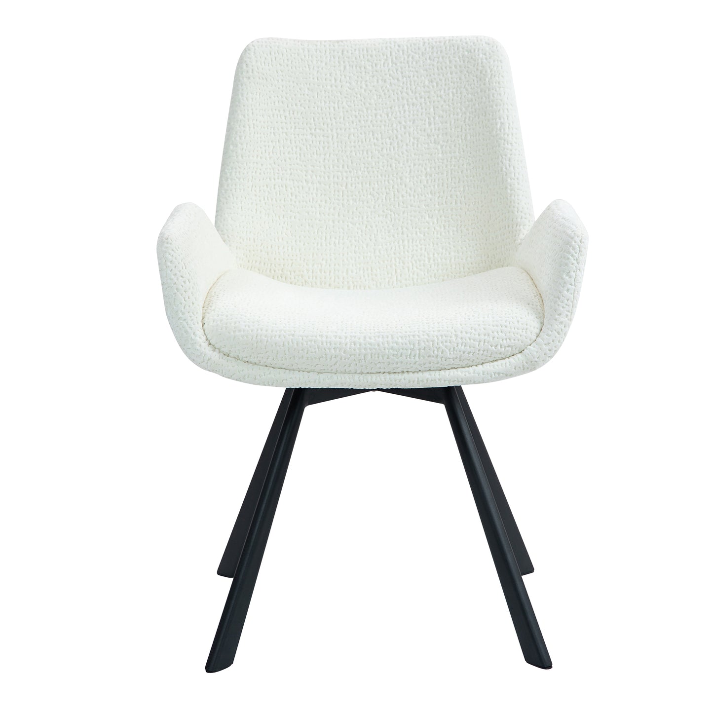 Swivel Dining Chair, Set of 2 in Ivory and Black