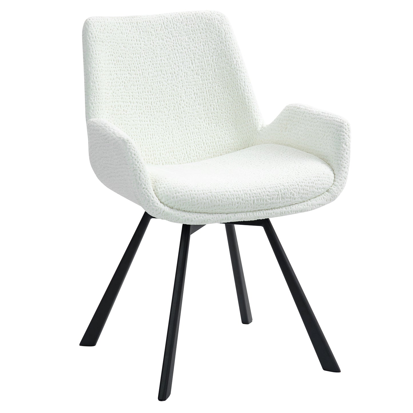 Swivel Dining Chair, Set of 2 in Ivory and Black