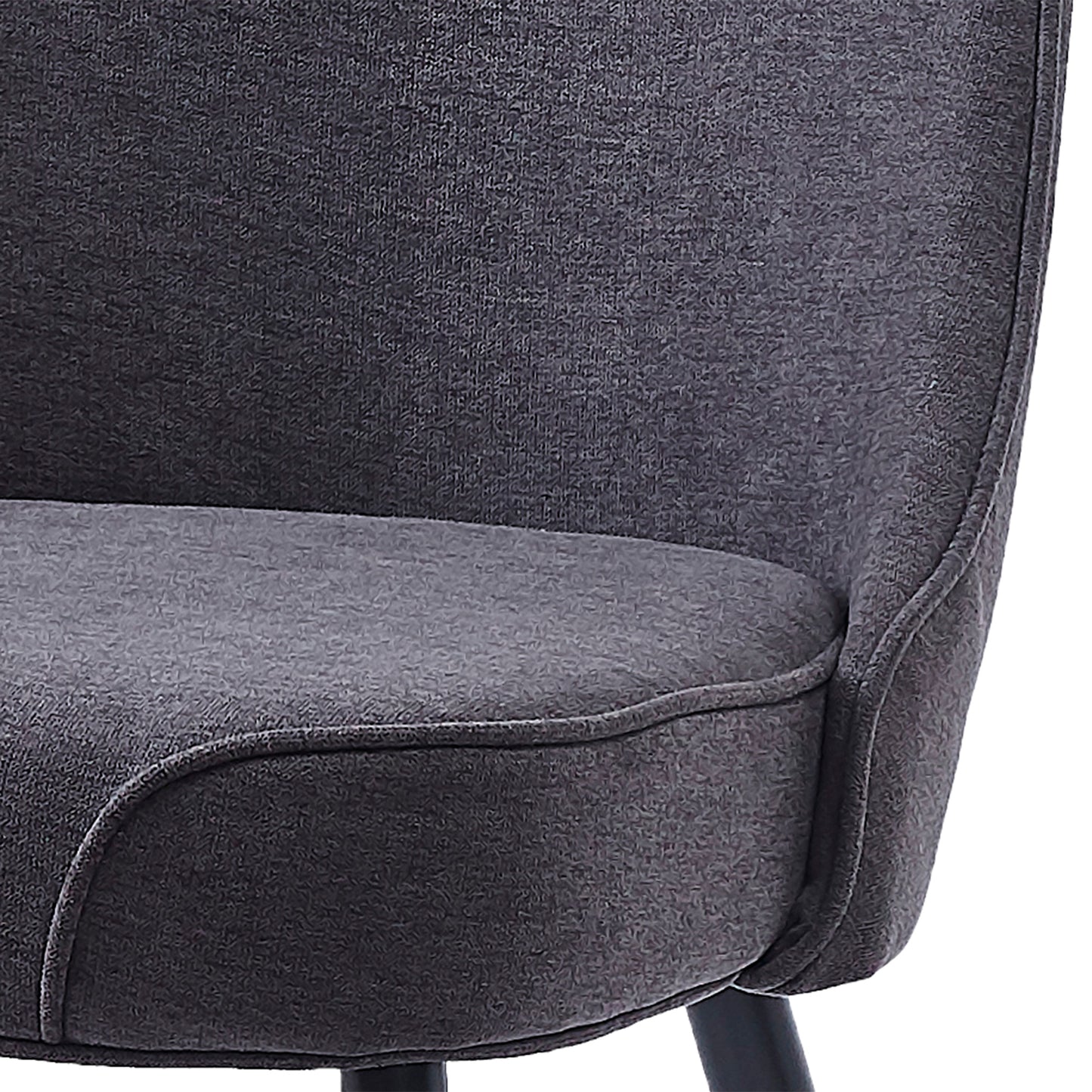 Koda Dining Chair, Fabric, Set of 2 in Charcoal and Black