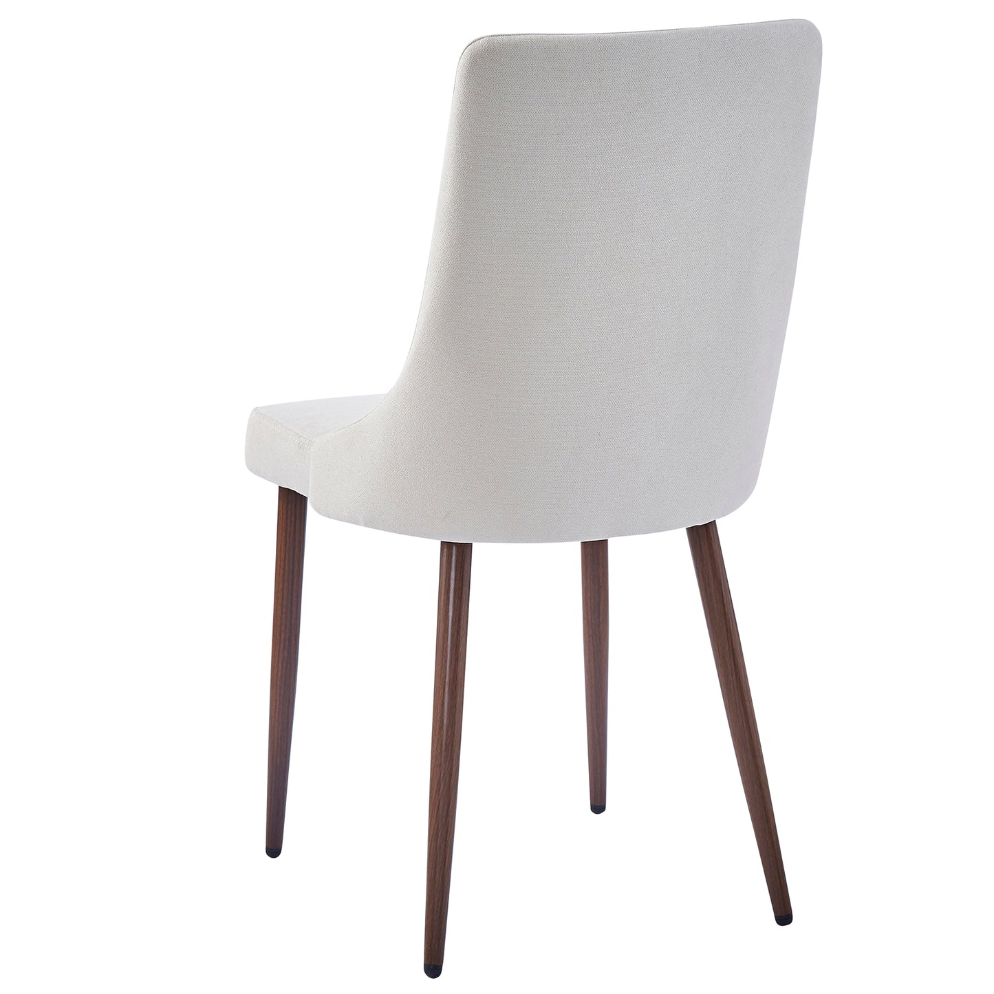 Cora Fabric Dining Chair, set of 2, in Beige and Walnut