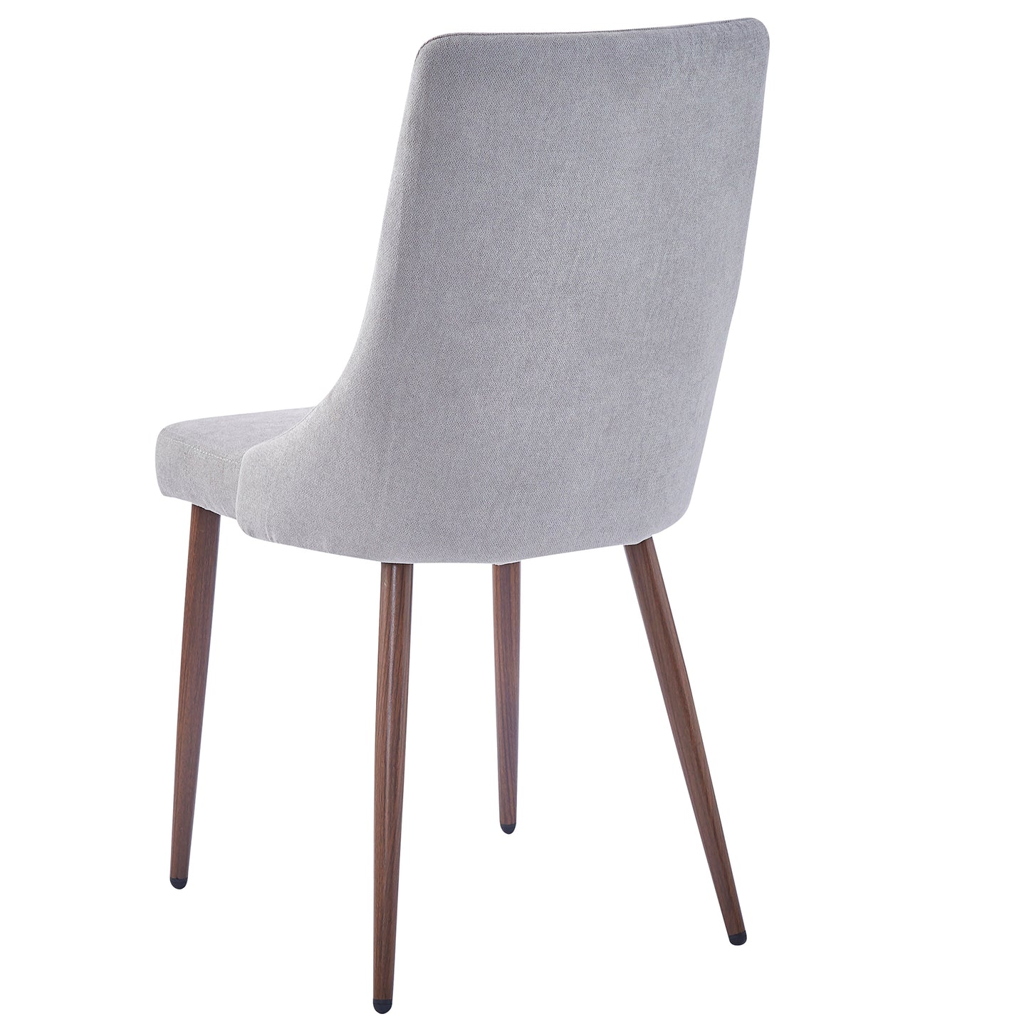 Cora Fabric Side Chair, Set of 2 in Grey and Walnut