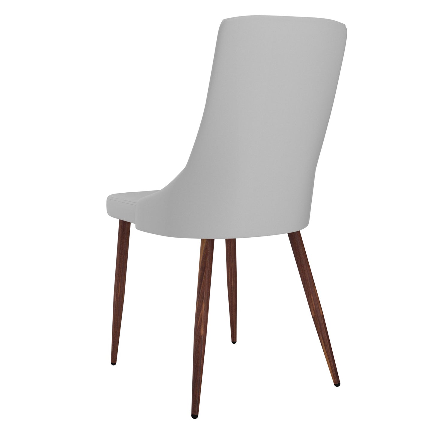 Cora Faux Leather Dining Chair, set of 2, in Light Grey and Walnut