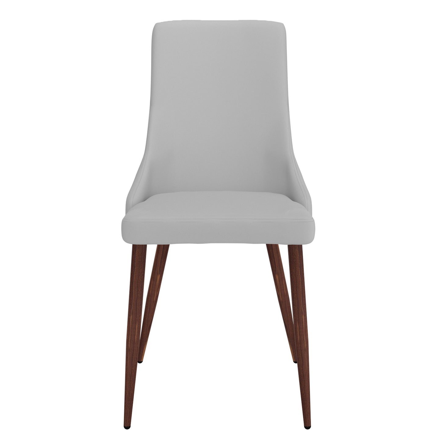 Cora Faux Leather Dining Chair, set of 2, in Light Grey and Walnut