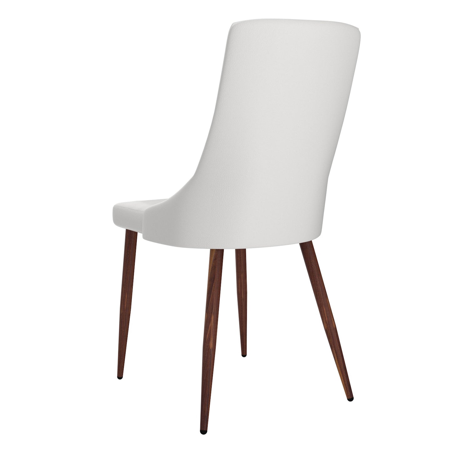 Cora Faux Leather Dining Chair, set of 2, in White and Walnut