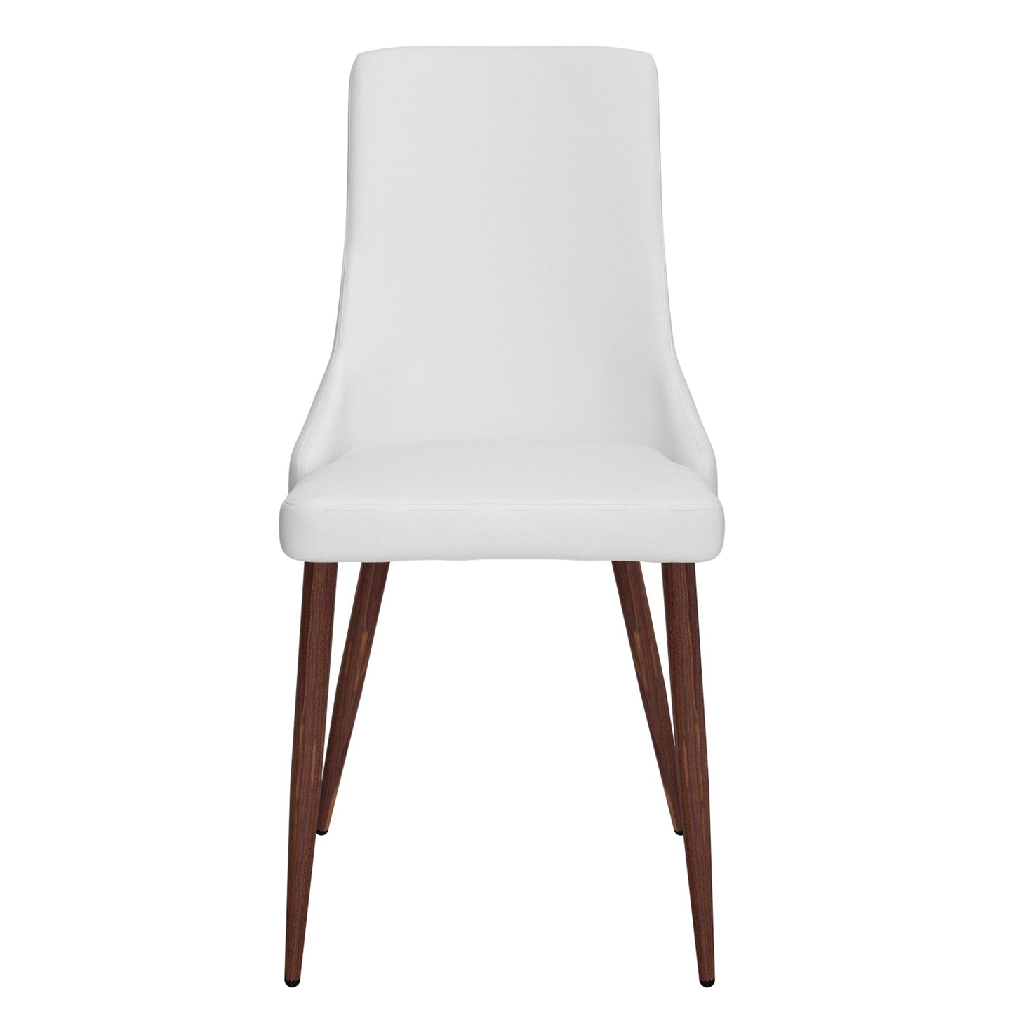 Cora Faux Leather Dining Chair, set of 2, in White and Walnut