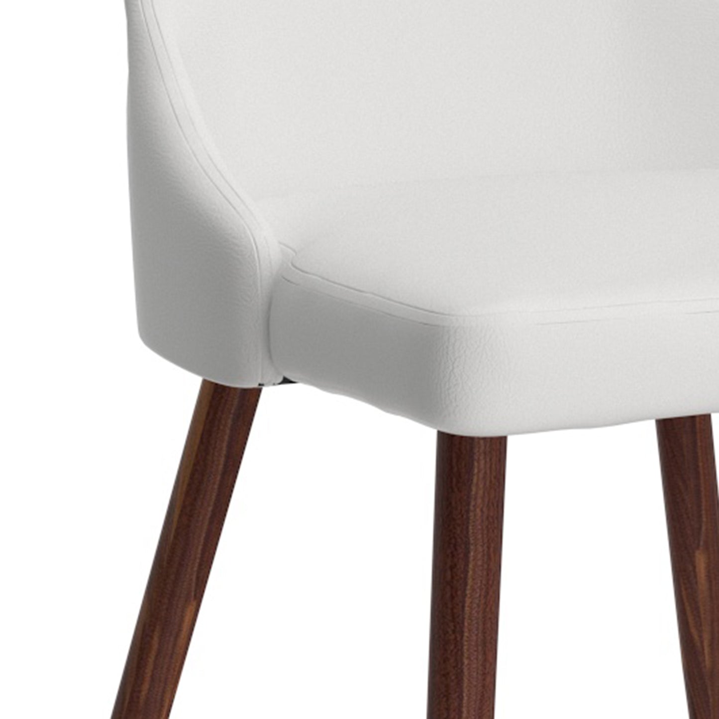 Cora Faux Leather Dining Chair, set of 2, in White and Walnut