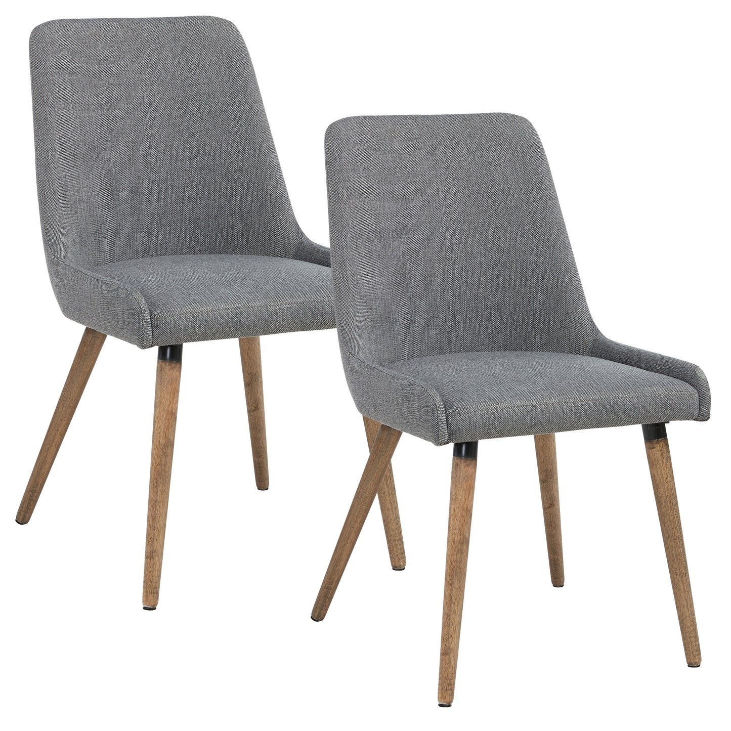 Mia Side Chair, Set of 2 in Dark Grey and Grey Leg